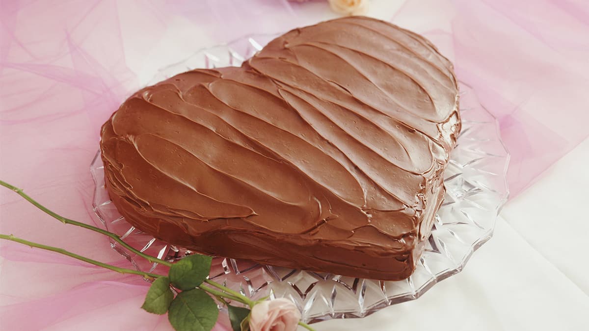 Gâteau au chocolat en forme de coeur