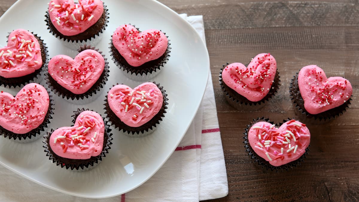 Petits gâteaux au chocolat en forme de coeur