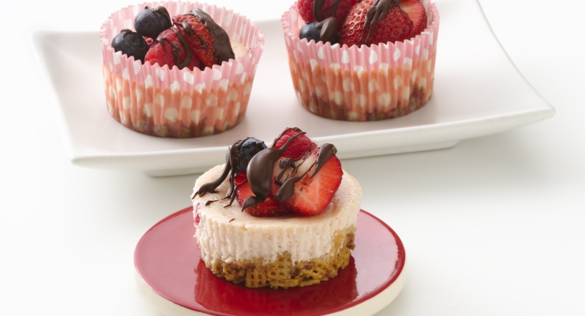 Triple-Berry Mini Cheesecakes (Gluten Free)