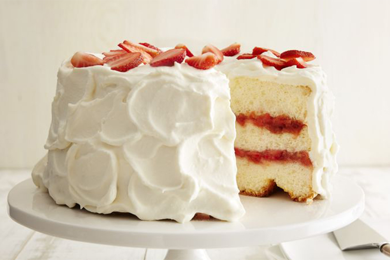 Strawberry-Rhubarb Angel Cake