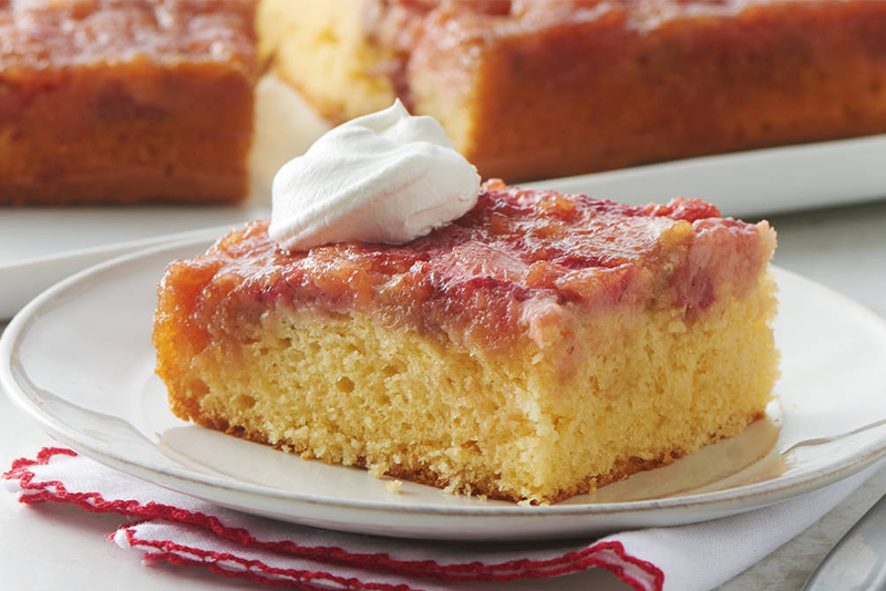 Strawberry-Rhubarb Upside-Down Cake