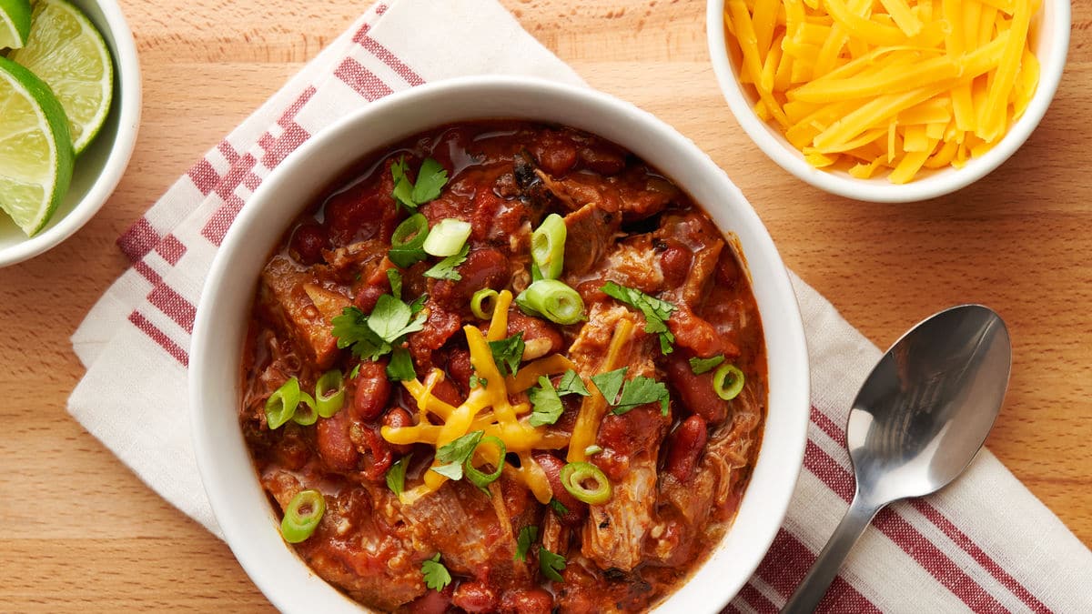 5-Ingredient Slow-Cooker Pulled Pork Chili