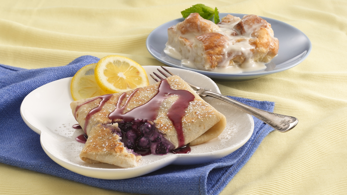 Blueberry Burrito Blintzes