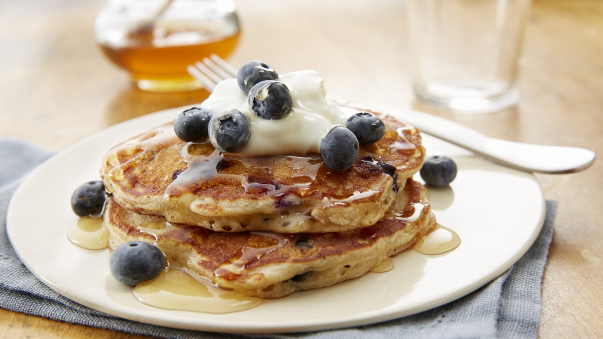 Blueberry-Orange Pancakes with Blueberry-Orange Sauce