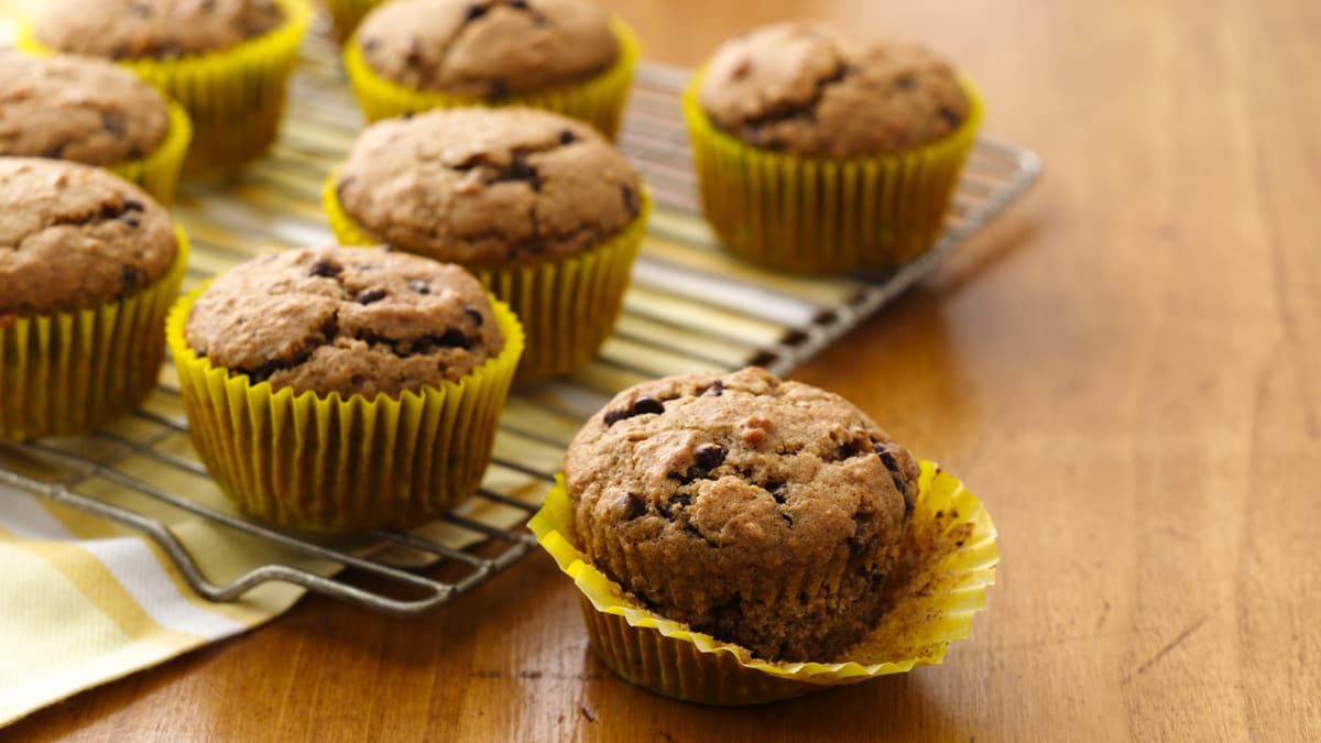 Choco Chip-Applesauce Muffins