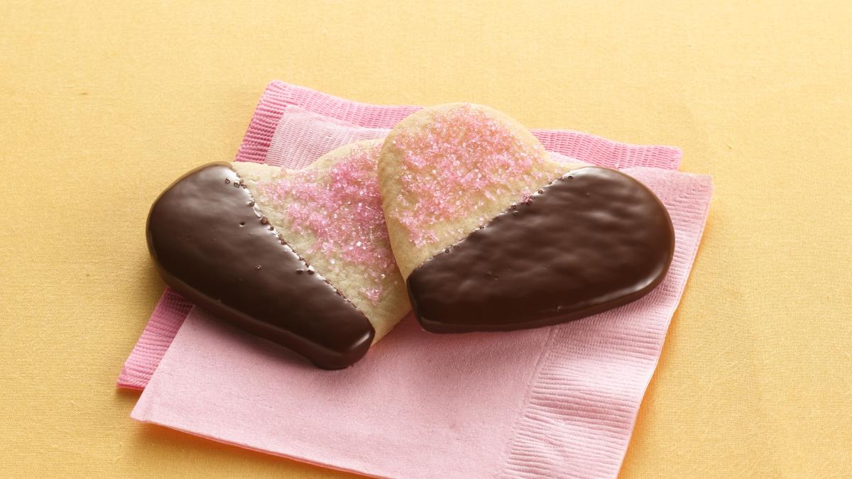 Coeurs trempés dans le chocolat