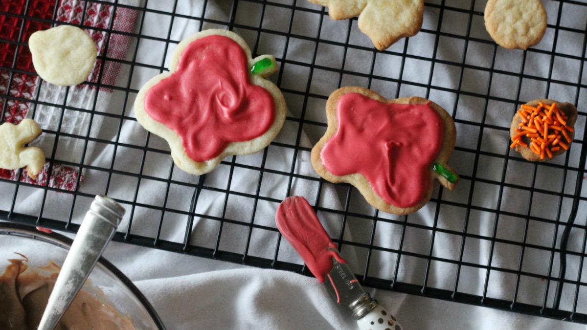 Chocolate Frosted Autumn Sugar Cookies