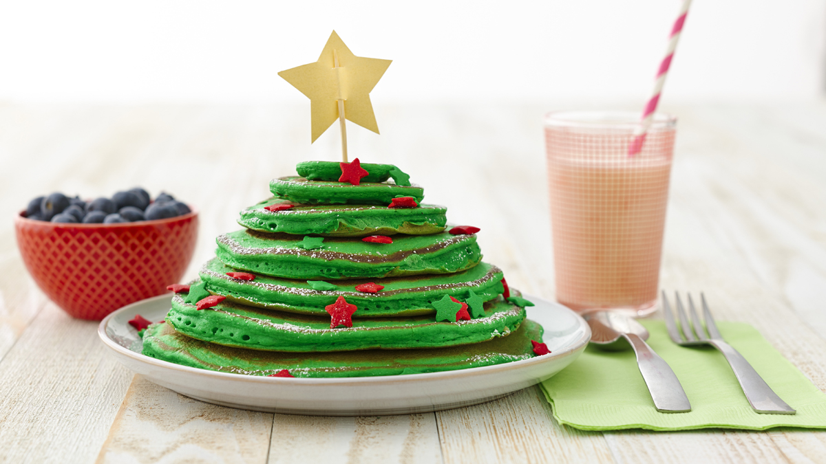 Christmas Tree Pancake Stacks