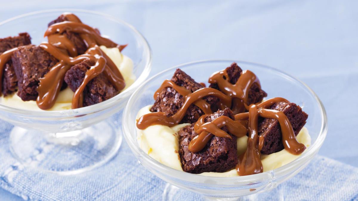 Dulce de Leche-Brownie Trifles