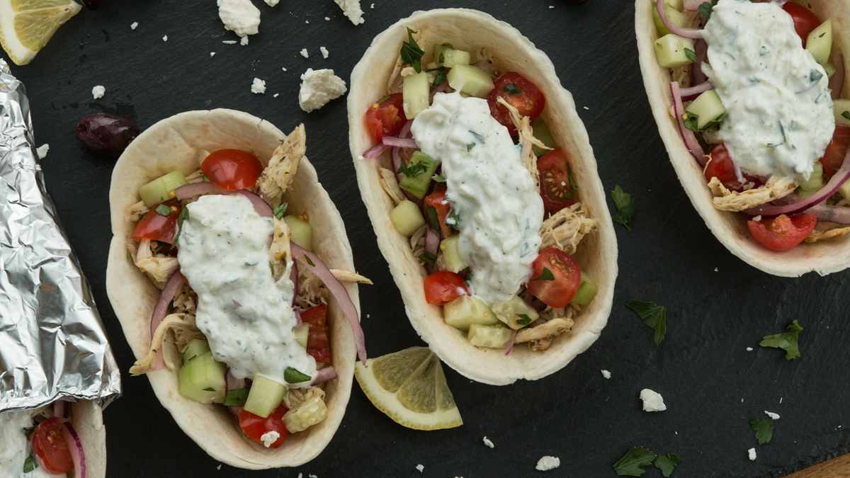 Easy Chicken Gyros Taco Bowls