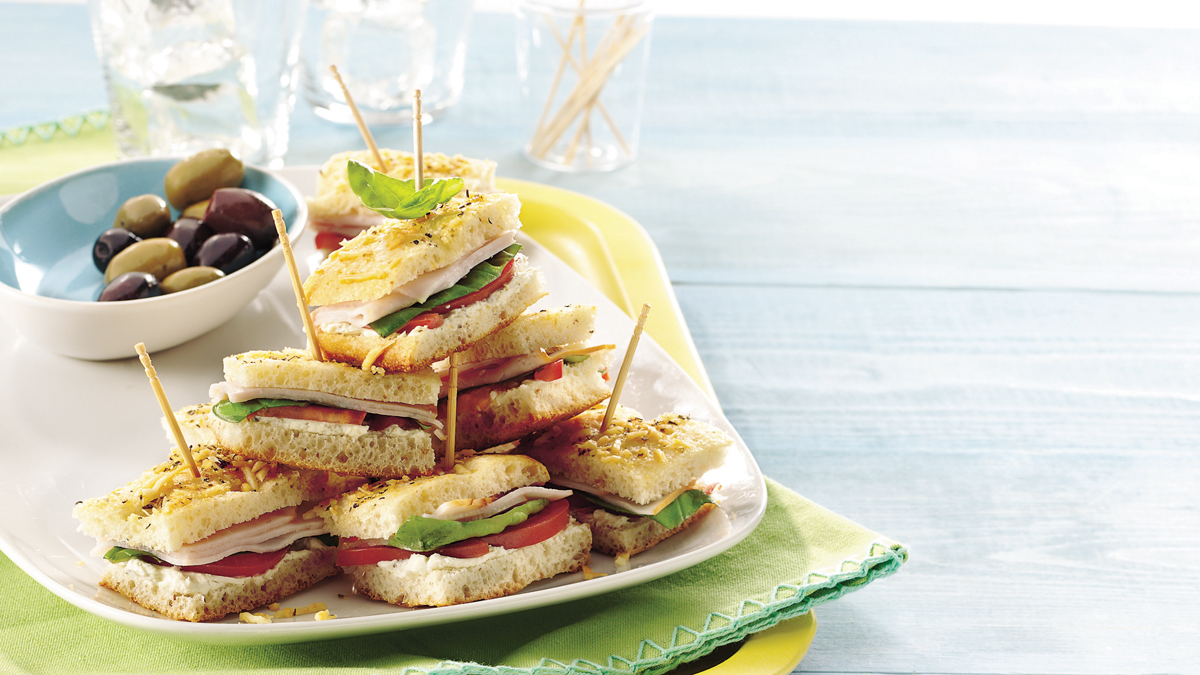 Mini Turkey Focaccia Sandwiches