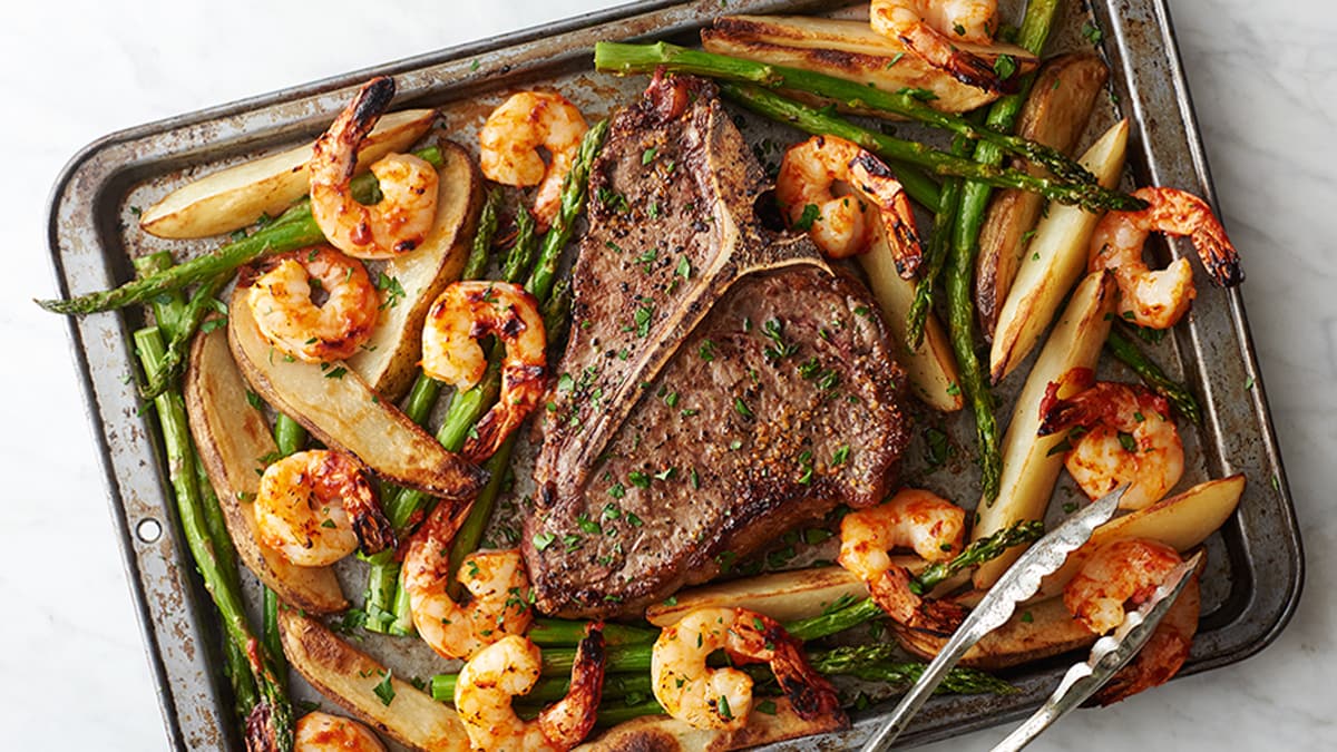 Sheet-Pan Surf and Turf