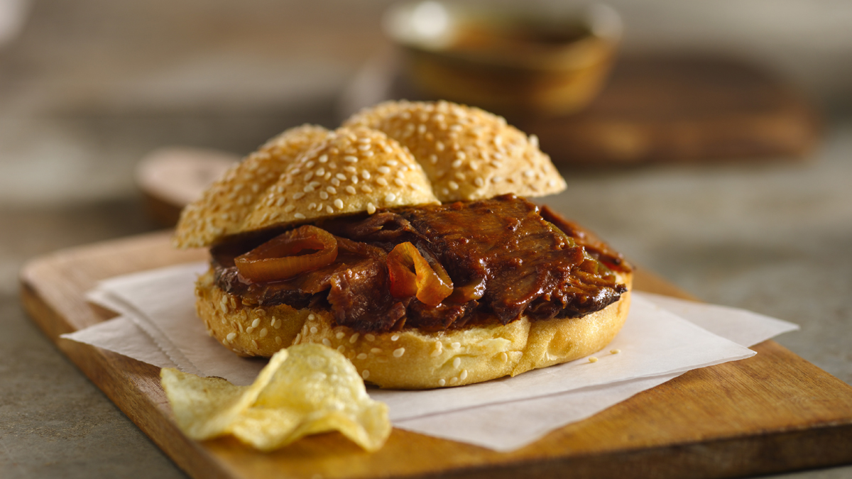 Slow Cooker Barbecue Beef Sandwiches