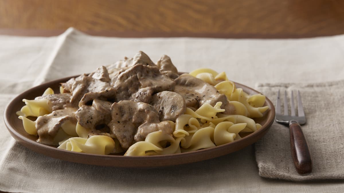 Boeuf Stroganoff à la mijoteuse (repas pour deux)