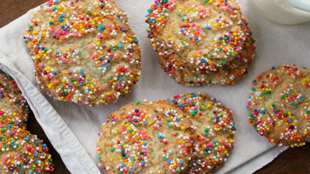 Sprinkle-Coated Sugar Cookies