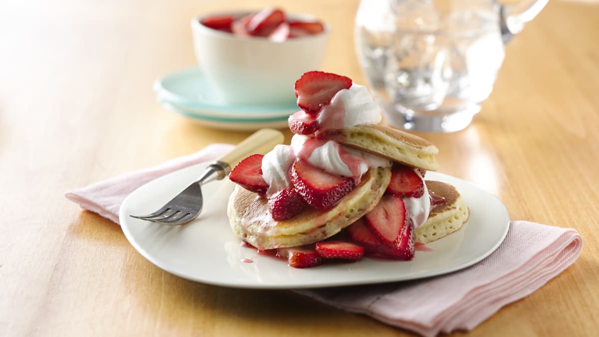 Strawberries and Cream Pancakes