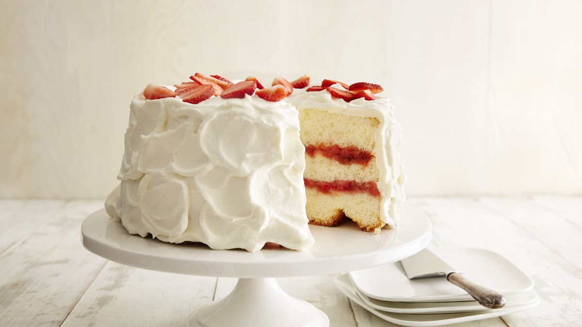 Strawberry-Rhubarb Angel Cake