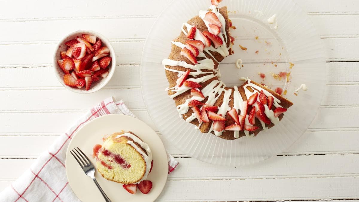 Strawberry Shortcake Poke Bundt Cake