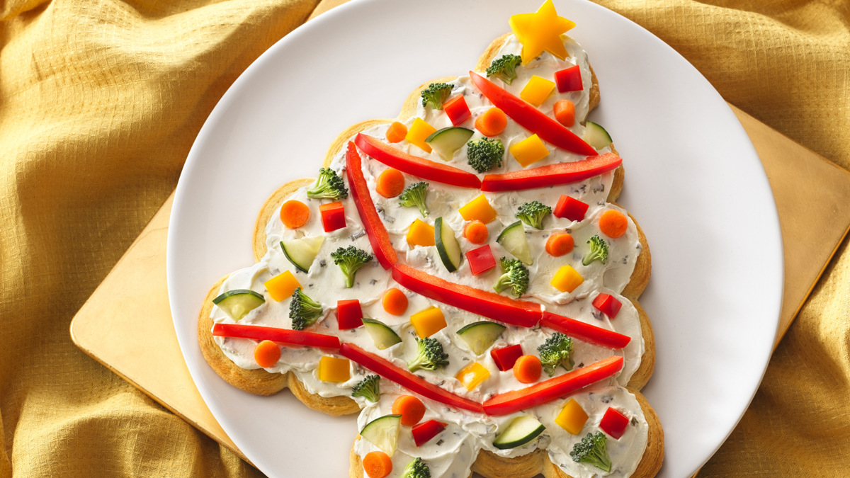 Tree-Shaped Crescent Veggie Appetizer