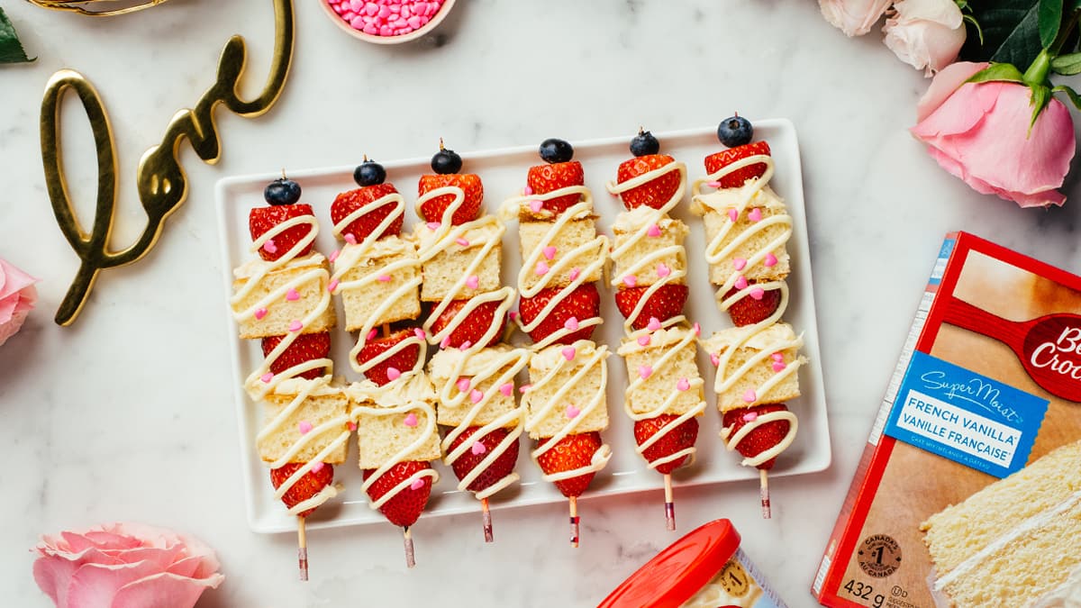 Valentine’s Day Strawberry Shortcake Kabobs