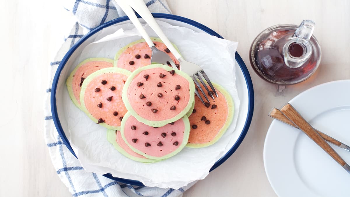 Watermelon Shaped Pancakes