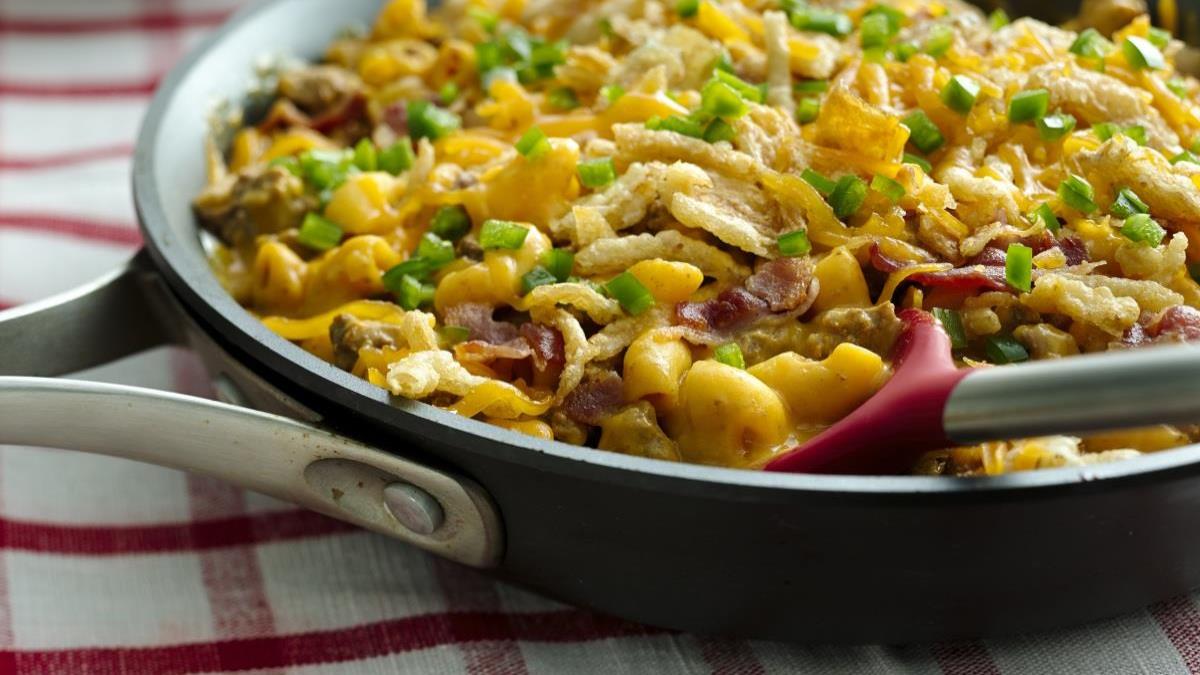 Beer and Bacon Burger Skillet