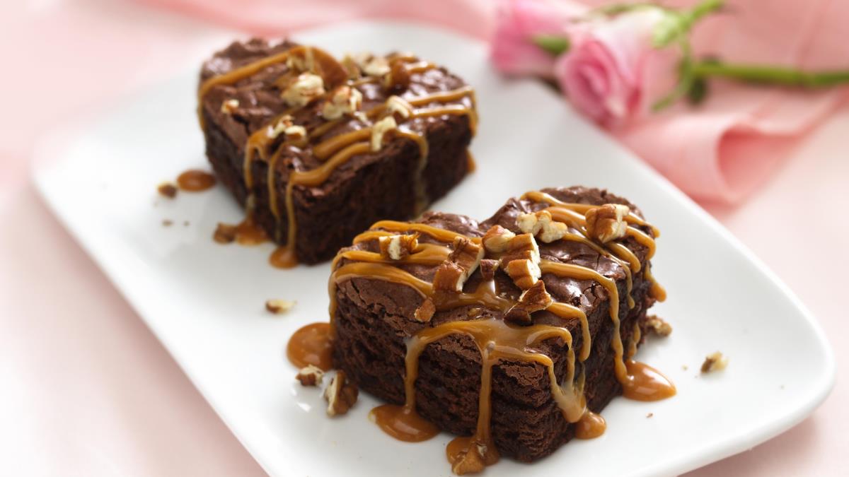 Brownies Coeurs caramélisés