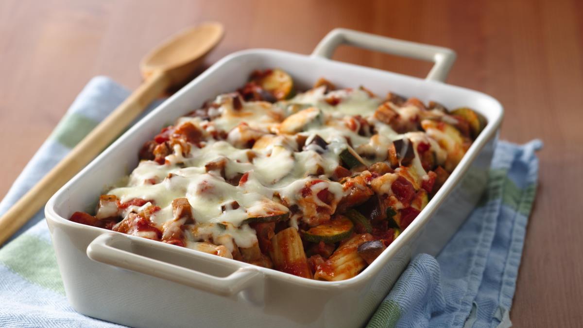 Cheesy Rigatoni with Eggplant Sauce