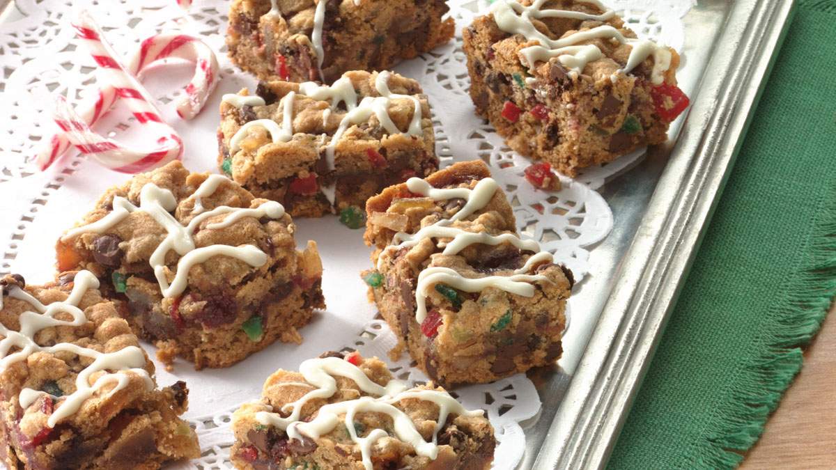 Chocolate Chip Fruitcake Bars