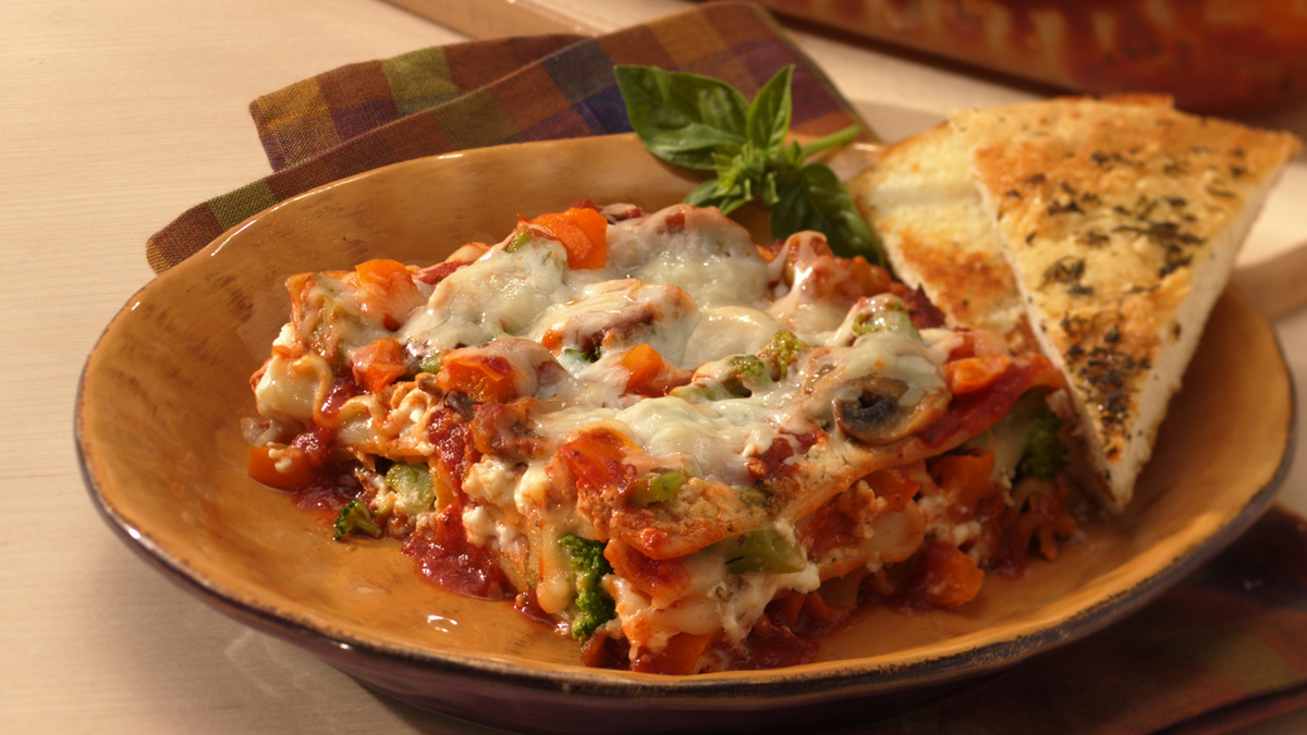 Lasagne aux gros morceaux de légumes du jardin