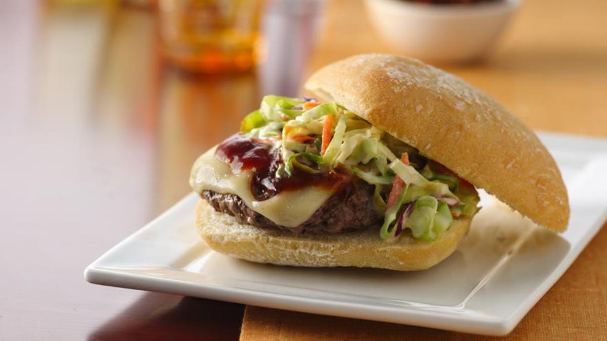 Coleslaw-Topped BBQ Cheeseburgers