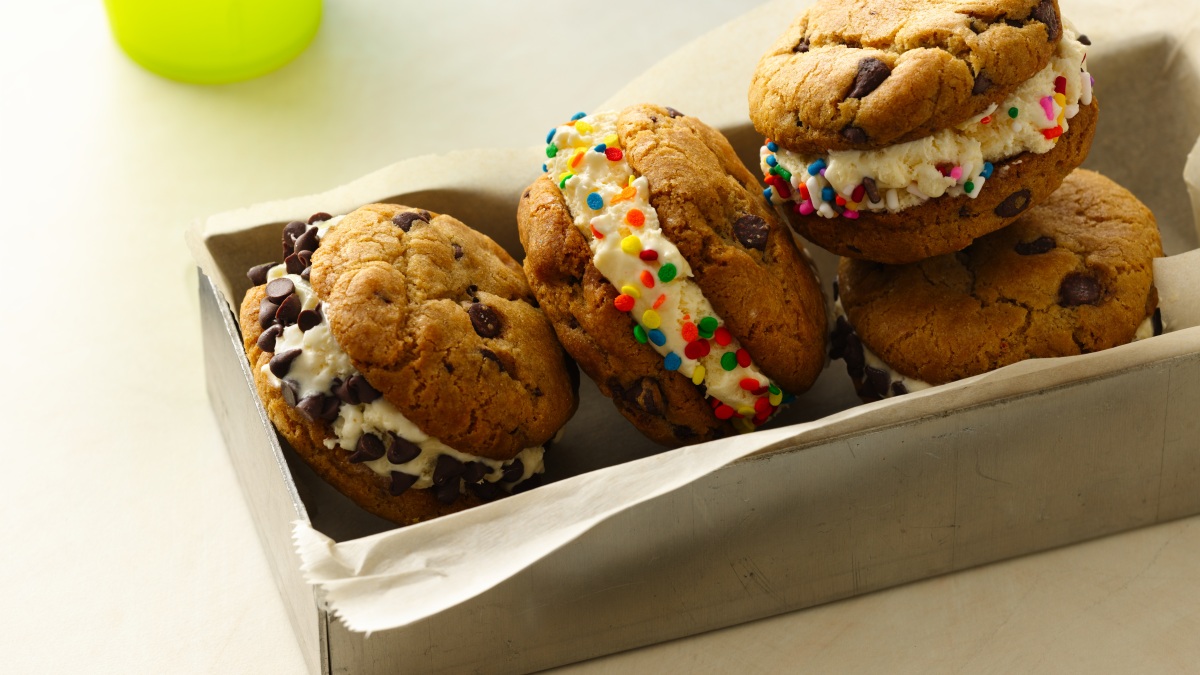 Gluten Free Chocolate Chip Cookie Ice Cream Sandwiches