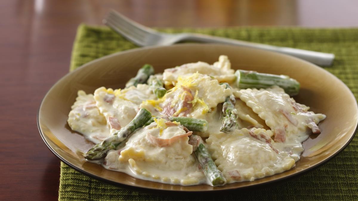 Lemony Asparagus-Prosciutto Ravioli