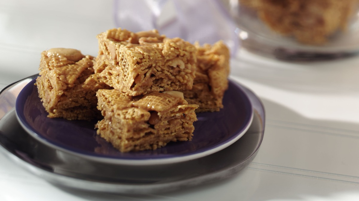 Carrés aux Chex* et aux arachides (sans gluten)