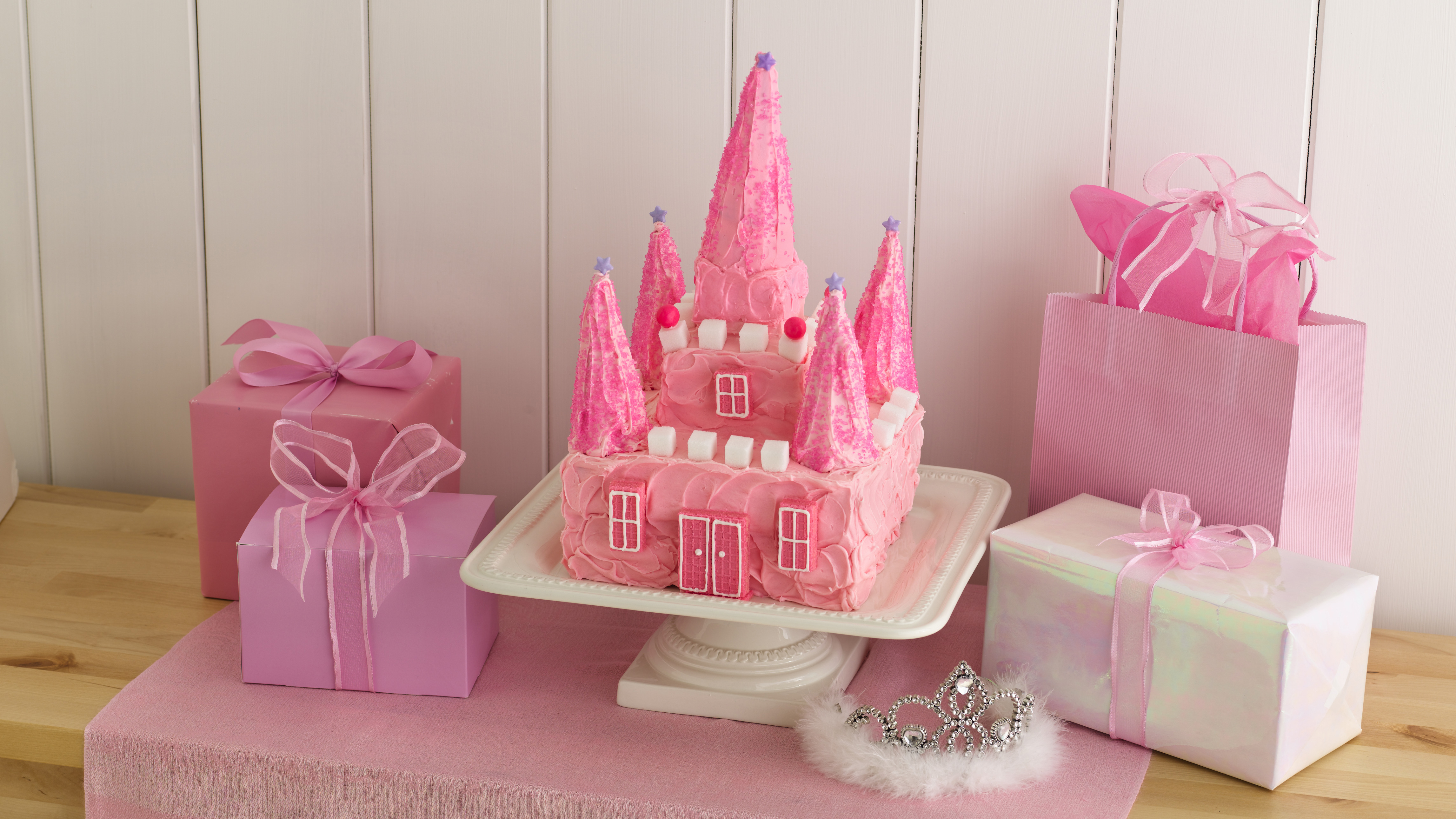 Gâteau château rose