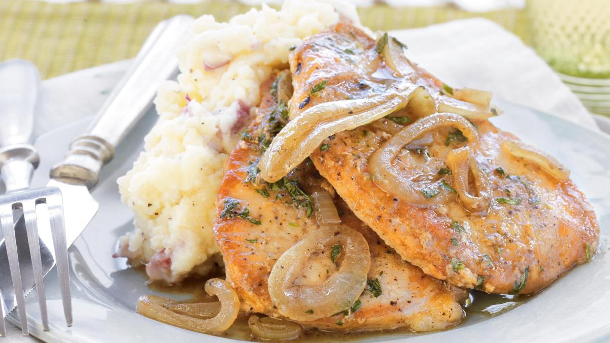 Pork Chops with Tarragon-Onion Gravy