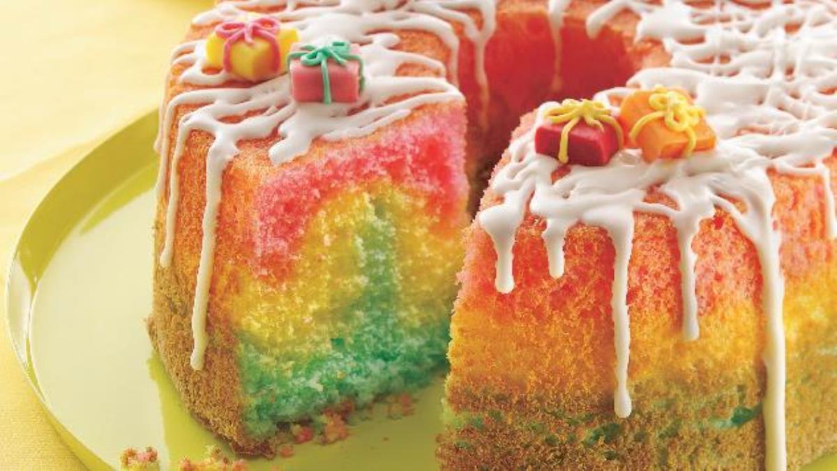 Rainbow Angel Cake