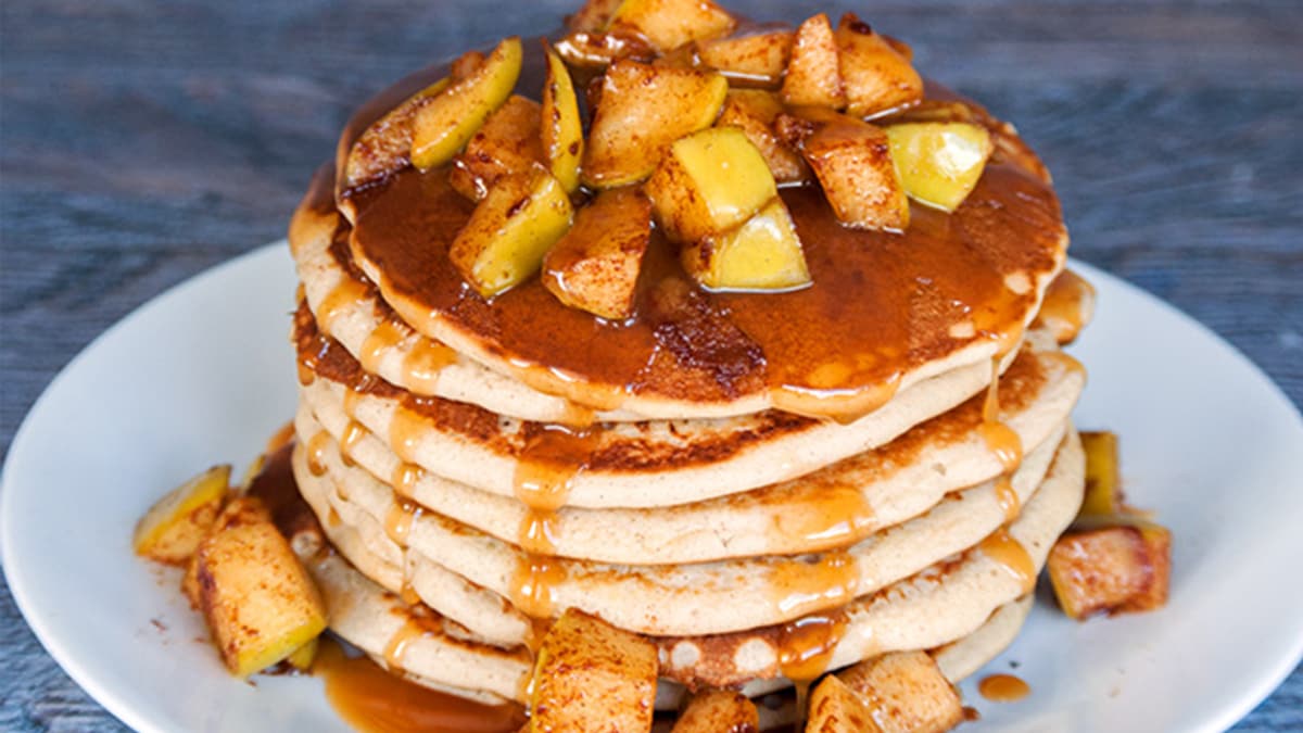 Crêpes au mélangeur pommes et caramel