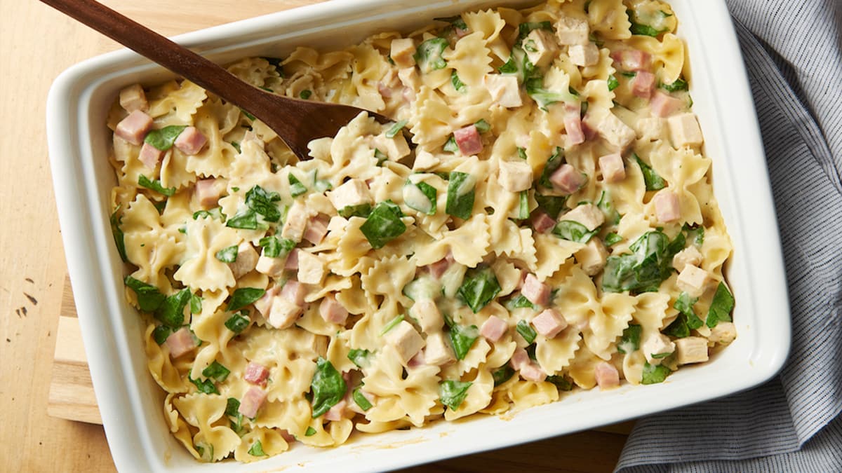 Gratin de pâtes au poulet cordon bleu