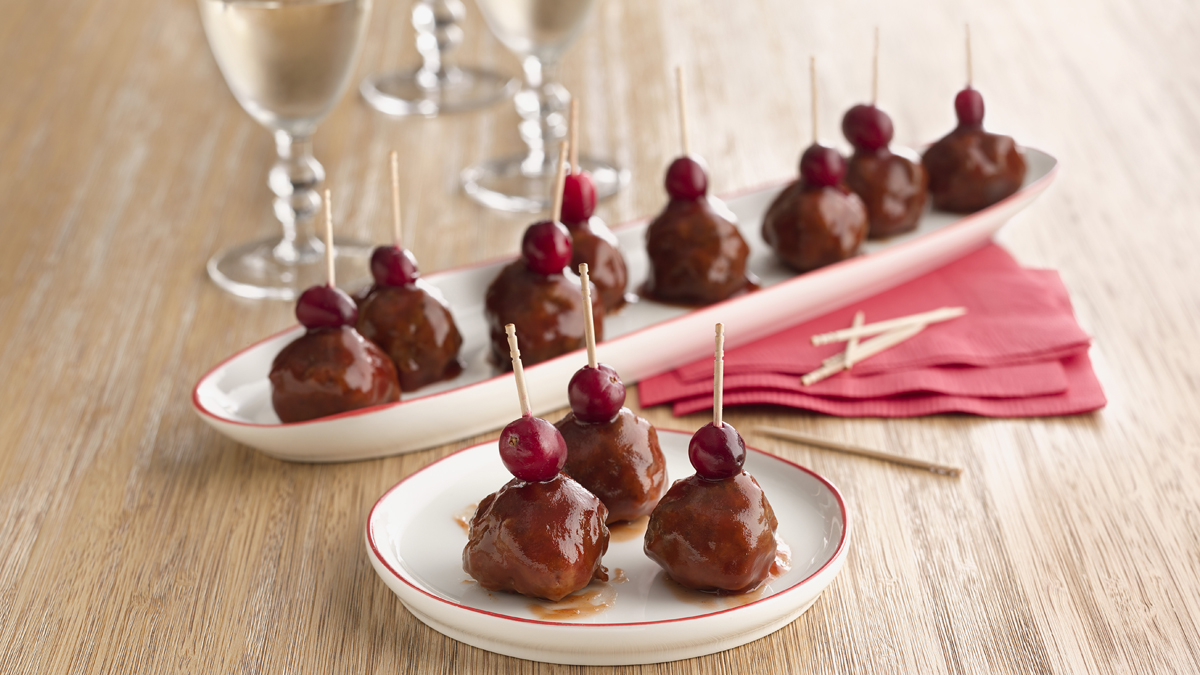 Boulettes de viande glacées aux canneberges en hors-d'oeuvre