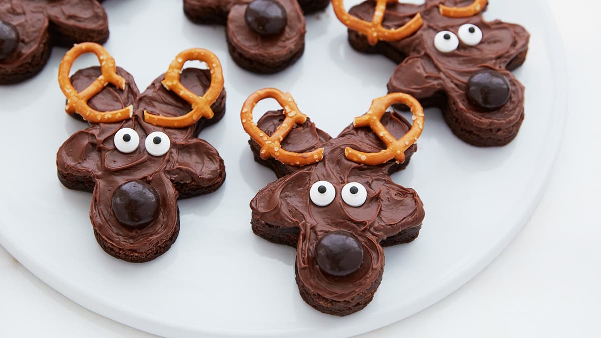 Brownies glacés en forme de renne faciles à réaliser