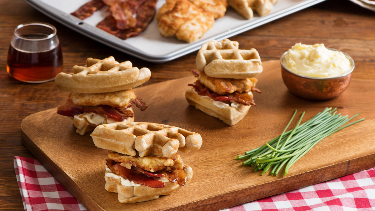Fried Chicken and Waffle Sandwich Bites