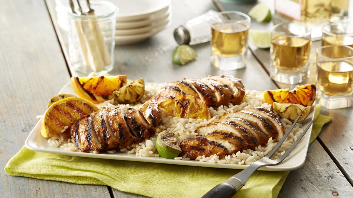 Grilled Margarita Chicken and Fruit Salad