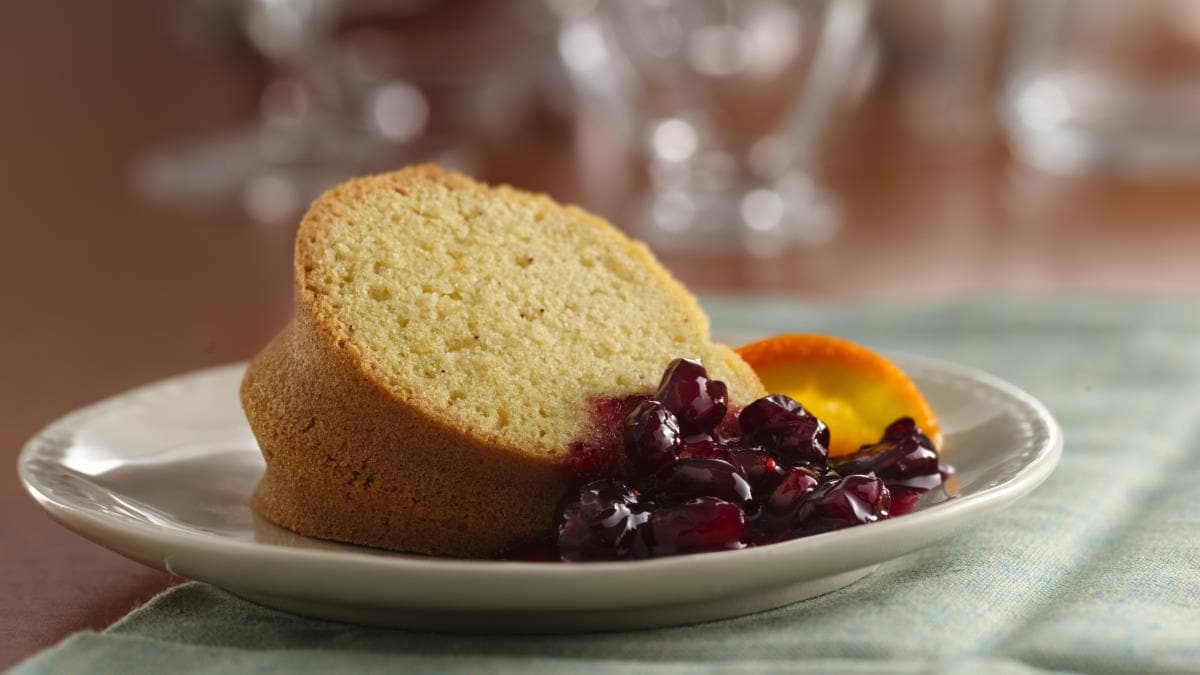Holiday Cake with Cranberry Sauce (Gluten Free)