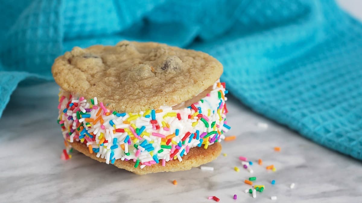 Giant Sandwich Cookie Cake – With Sprinkles on Top