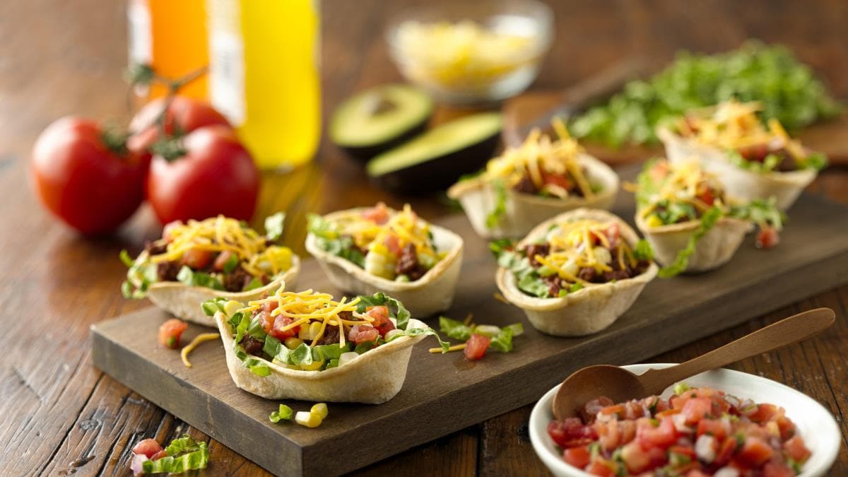 Mini bols de salade taco