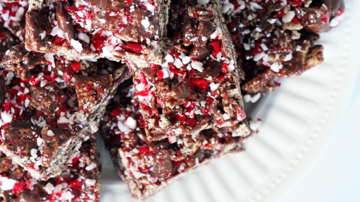 Barres Chex croquantes au chocolat et à la menthe poivrée