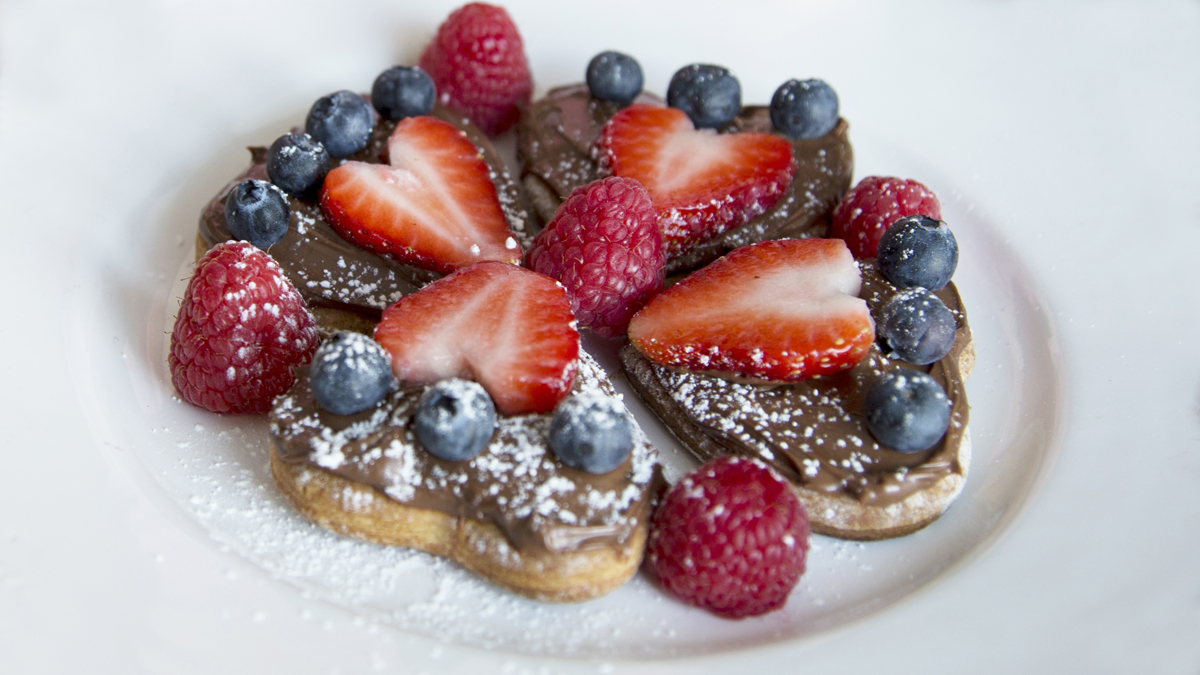 Pizza au chocolat en forme de coeur