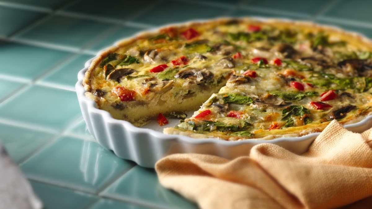 Spinach Mushroom Quiche (Gluten Free)