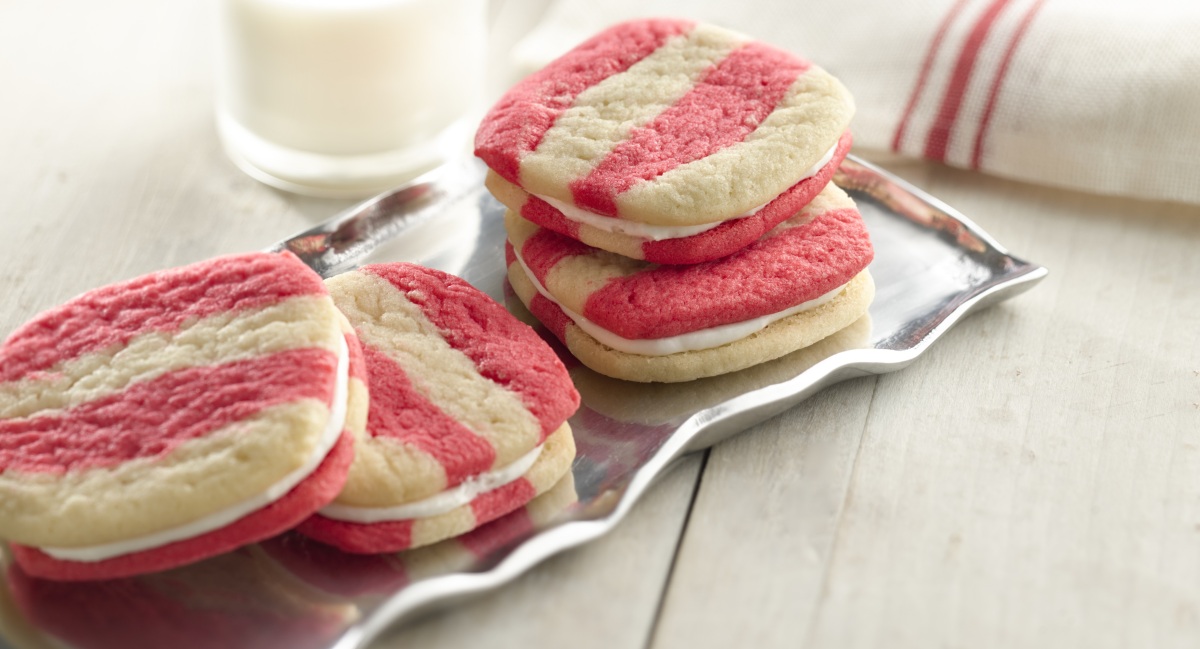 Striped Peppermint Sandwich Cookies